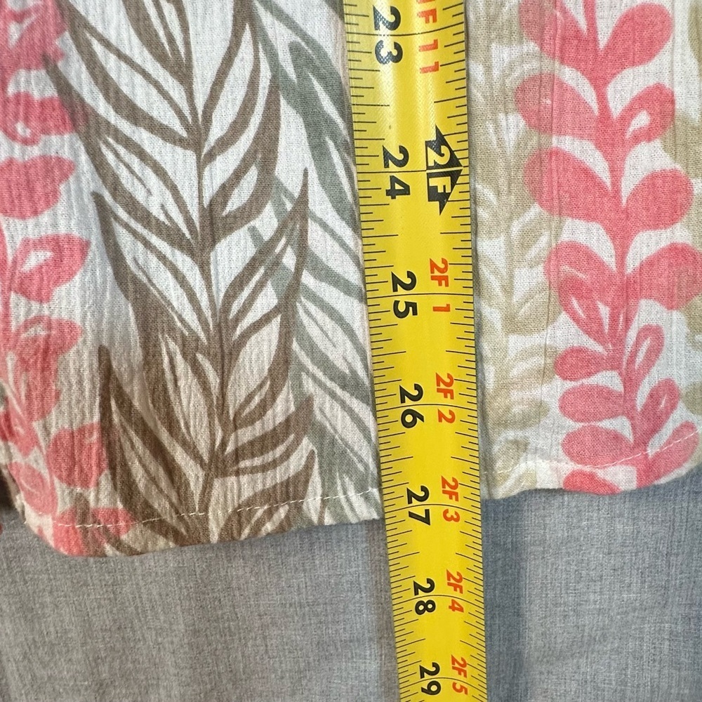 Appleseed's PK of 2 Pink Cream Striped/Floral Vine Patterned Button up Shirts - Picture 12 of 13